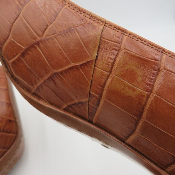 Michael Kors Womens Size 8 Brown Leather Pumps Closed Toe 4" Heel Reptile Look - Picture 11 of 11